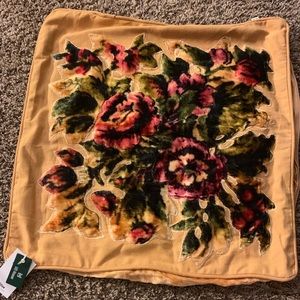 New with tags UO Home Velvet Floral Pillow case
